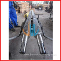 Conical twin screw and barrel, Screw and barrel for extruder